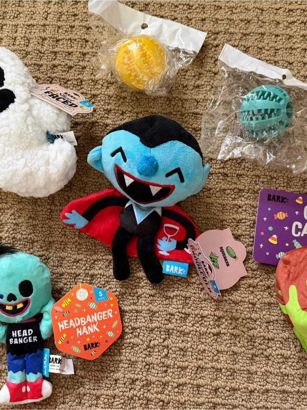 BARK Halloween Dog Toys | 4 New With Tags + 2 Treat Balls
